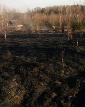 Сгорел дом в деревне